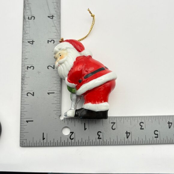Santa Claus Golfing Christmas Tree Ornament Vintage Sports - Picture 3 of 8